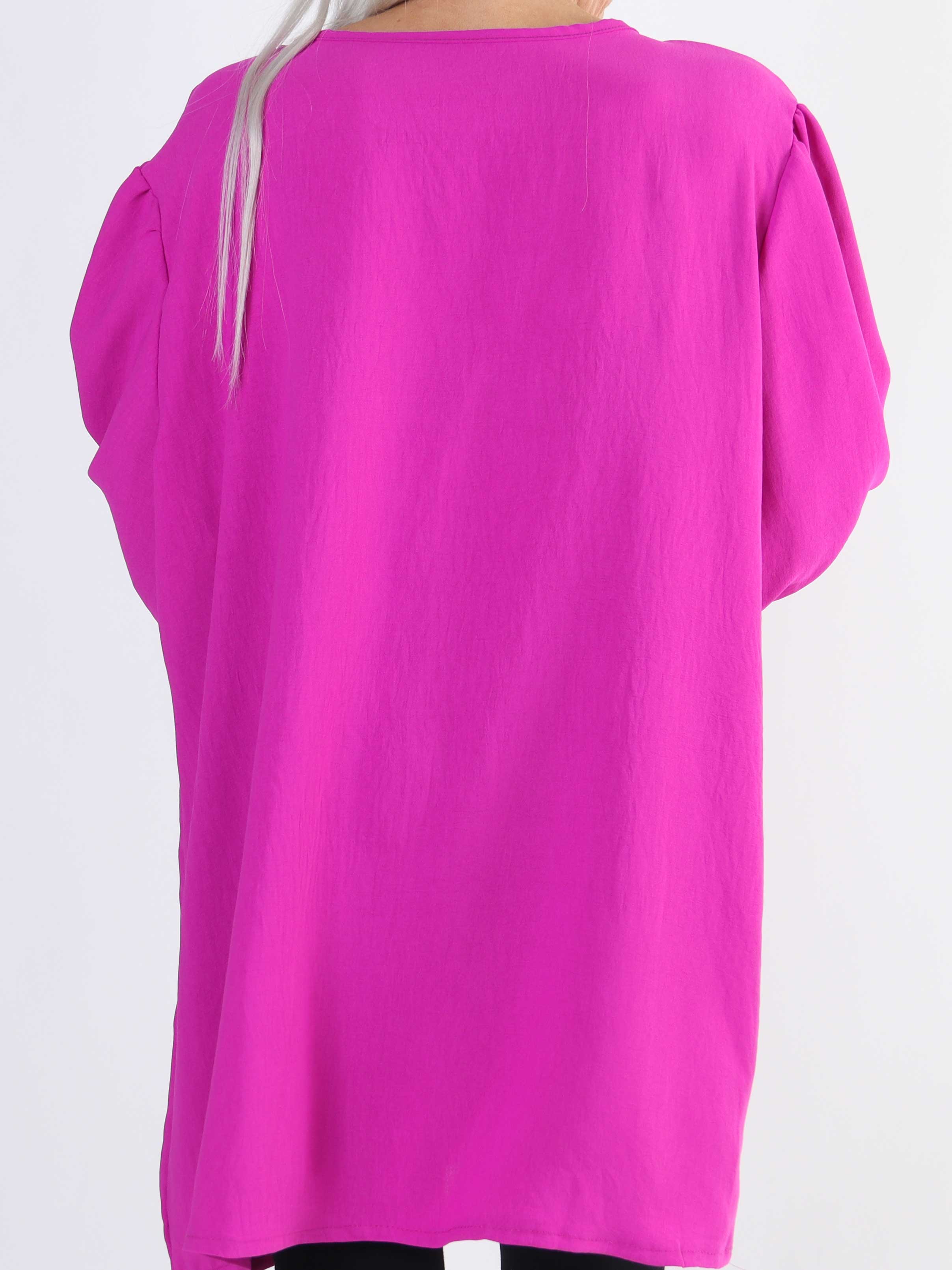 Cassandra - Sød plus size tunika med sløjfe ved brystet